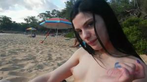 Sadie hits the nude beach and has a blast.